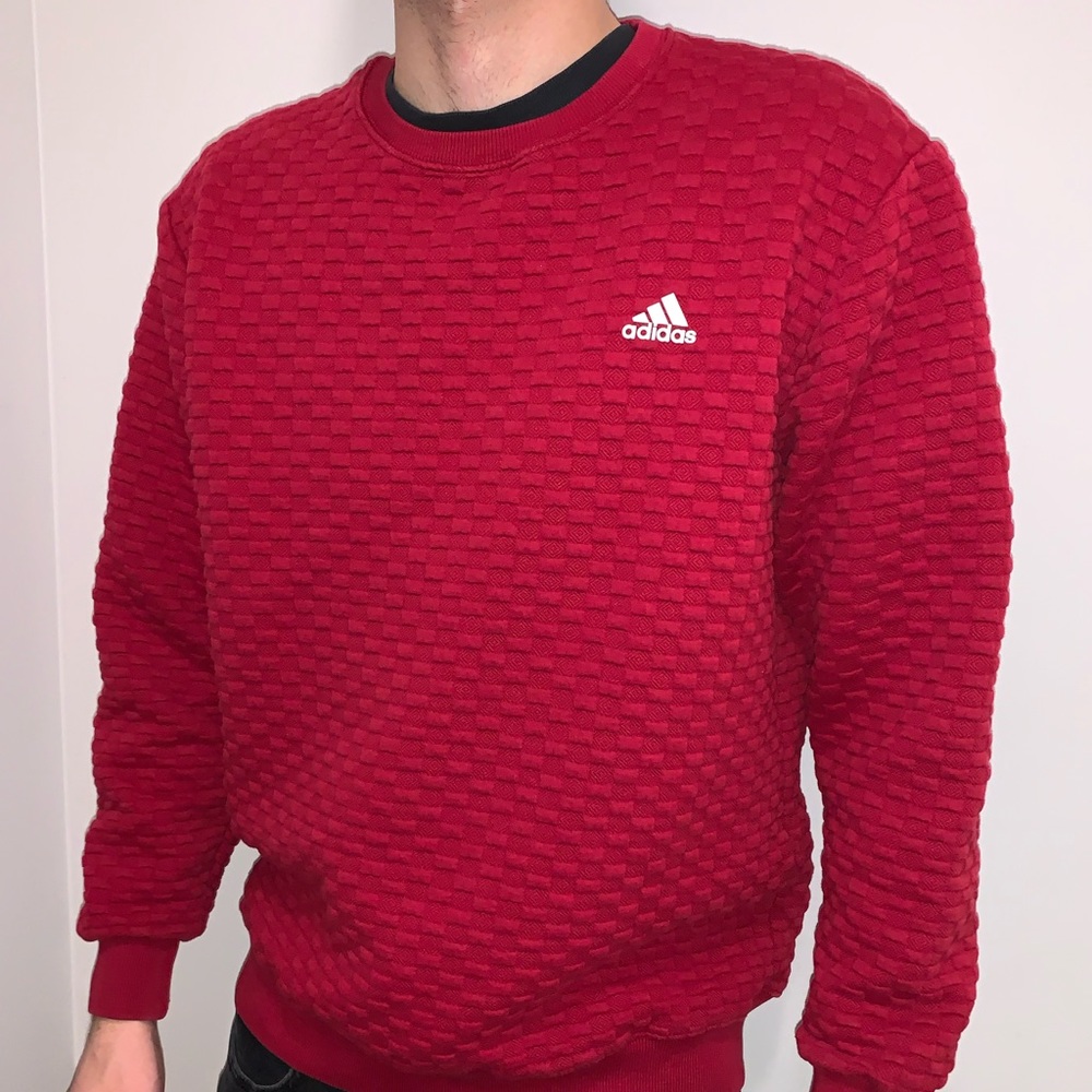 red adidas crew neck sweater